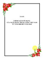 CHÍNH SÁCH TÍN DỤNG CỦA NGÂN HÀNG TRUNG ƯƠNG VIỆT NAM TỪ NĂM 2008 ĐẾN NĂM 2010. ppsx