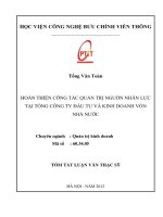 Hoàn thiện công tác nguồn nhân lực công ty đầu tư và kinh doanh vốn nhà nước