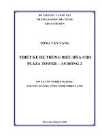 THIẾT kế hệ THỐNG điều hòa CHO  PLAZA TOWER