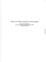 công ty cổ phần tập đoàn vinacontrol báo cáo tài chính riêng cho năm tài chính kết thúc ngày 31 tháng 12 năm 2012 đã được kiểm toán