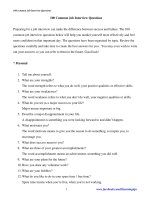 100 common job interview questions