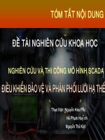 ĐỀ TÀI NGHIÊN CỨU KHOA HỌC NGHIÊN CỨU VÀ THI CÔNG MÔ HÌNH SCADA CHO ĐIỀU KHIỂN BẢO VỆ VÀ PHÂN PHỐI LƯỚI HẠ THẾ