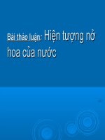 Hiện tượng nở hoa của nước ppt