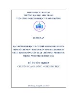 Đặc điểm sinh học và cơ chế kháng khuẩn của một số chủng vi khuẩn biển sinh bacteriocin nhằm định hướng sản xuất chế phẩm probiotic trong nuôi trồng thủy sản