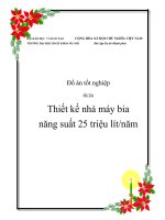 Đồ án tốt nghiệp: Thiết kế nhà máy bia năng suất 25 triệu lít/năm pptx