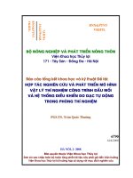 Hợp tác nghiên cứu và phát triển mô hình vật lý thí nghiệm công trình đầu mối và hệ thống điều khiển đo đạc tự động trong phòng thí nghiệm