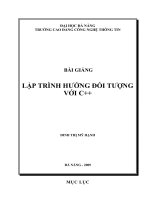 Bài giảng lập trình hướng đối tượng với C++ doc