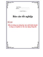 Luận văn: Đầu tư nâng cao năng lực sản xuất kinh doanh ở công ty cổ phần tư vấn xây dựng Sông Đà ppsx