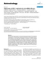 Retrovirology Research BioMed Central Open Access Suppression of HIV-1 replication by microRNA doc