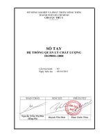 Sổ tay hệ thống quản lý chất lượng ISO 9001  2008 chi cục thú y hồ chí minh