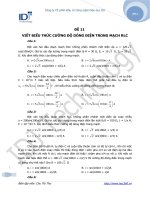 ĐỀ 11 VIẾT BIỂU THỨC CƯỜNG ĐỘ DÒNG ĐIỆN TRONG MẠCH RLC pot