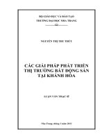 Các giải pháp phát triển thị trường bất động sản tại khánh hoà