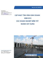 cập nhật tình hình kinh doanh năm 2012 các doanh nghiệp niêm yết ngành xây dựng ngày cập nhật 06 tháng 04 năm 2013 ngành xây dựng công ty cổ phần chứng khoán fpt