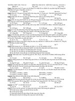 KIỂM TRA HỌC KÌ II - MÔN HOÁ (năm học: 2010-2011) Mã đề 121 pps