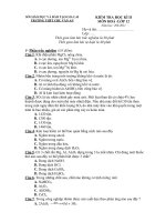 KIỂM TRA HỌC KÌ II MÔN HOÁ -LỚP 12 Năm học: 200-2011 doc