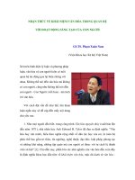 NHẬN THỨC VỀ KHÁI NIỆM VĂN HÓA TRONG QUAN HỆ VỚI HOẠT ĐỘNG SÁNG TẠO CỦA CON NGƯỜI pot