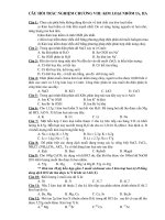 CÂU HỎI TRẮC NGHIỆM CHƯƠNG VIII: KIM LOẠI NHÓM IA, IIA pps