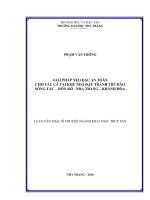 GIẢI PHÁP NEO đậu AN TOÀN CHO tàu cá tại KHU NEO đậu TRÁNH TRÚ bão SÔNG tắc – hòn rớ  NHA TRANG – KHÁNH hòa