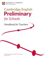 preliminary for schools handbook of teacher