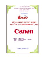 BÁO cáo THỰC tập tốt NGHIỆP tại CÔNG TY TNHH cannon VIỆT NAM