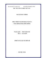 Tóm tắt luận án tiến sĩ kinh tế phát triển phát triển ngành hàng nấm ăn vùng đồng bằng sông hồng
