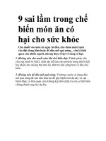 9 sai lầm trong chế biến món ăn có hại cho sức khỏe pdf
