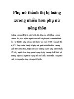 Phụ nữ thành thị bị loãng xương nhiều hơn phụ nữ nông thôn docx