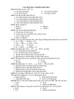 CÂU HỎI TRẮC NGHIỆM MÔN HOÁ docx