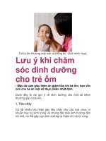 Lưu ý khi chăm sóc dinh dưỡng cho trẻ ốm potx