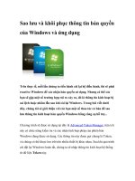 Sao lưu và khôi phục thông tin bản quyền của Windows và ứng dụng pot