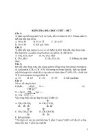 KIỂM TRA HÓA HỌC 1 TIẾT – ĐỀ 7 pdf