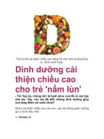 Trẻ có thể cải thiện chiều cao đáng kể nhờ dinh dưỡng hợp lý. (Ảnh minh ppt
