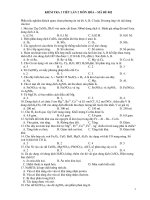 KIỂM TRA 1 TIẾT LẦN 2 MÔN HÓA – MÃ ĐỀ 002 ppt