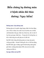 Biến chứng hạ đường máu ở bệnh nhân đái tháo đường: Nguy hiểm! ppt