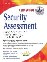 security assessment case studies for implementing the nsa iam phần 1 docx
