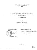 Quy hoạch tưới và cấp nước sông Hiếu tỉnh Nghệ An Quyển 1