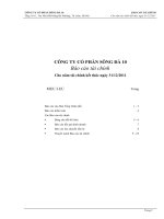 công ty cổ phần sông đà 10 báo cáo tài chính báo cáo của ban tổng giám đốc báo cáo kiểm toán cho năm tài chính kết thúc 31 tháng 12 năm 2011