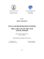 TWO LAND REGISTRATION SYSTEMS THE LAND LAW OF VIỆT NAM AND OF SWEDEN