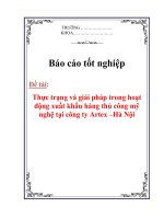 Luận văn: Thực trạng và giải pháp trong hoạt động xuất khẩu hàng thủ công mỹ nghệ tại công ty Artex –Hà Nội ppsx