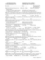 ĐỀ KIỂM TRA TRẮC NGHIỆM MÔN HÓA HỌC 12 NÂNG CAO Mă đề thi 143 ppt