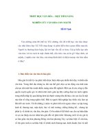 TRIẾT HỌC VĂN HÓA – MỘT TIỀM NĂNG NGHIÊN CỨU VĂN HÓA CON NGƯỜI pptx