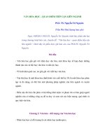 VĂN HÓA HỌC – QUAN ĐIỂM TIẾP CẬN LIÊN NGÀNH ppt