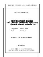 Phát triển nguồn nhân lực chất lượng cao Thành phố Viêng Chăn Cộng hoà Dân chủ Nhân dân Lào (tóm tắt)