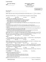 ĐỀ LUYỆN THI ĐẠI HỌC ĐỀ THI TRẮC NGHIỆM MÔN Vật Lý - Mã đề thi DLT1 doc