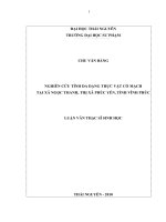 NGHIÊN CỨU TÍNH ĐA DẠNG THỰC VẬT CÓ MẠCH  TẠI XÃ NGỌC THANH, THỊ XÃ PHÚC YÊN, TỈNH VĨNH PHÚC