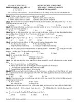 ĐỀ THI THỬ TỐT NGHIỆP THPT MÔN VẬT LÝ - MÃ ĐỀ 401 ppt