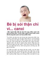 Bé bị sỏi thận chỉ vì... canxi ppsx