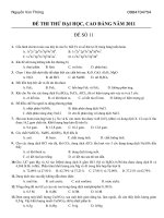 ĐỀ THI THỬ ĐẠI HỌC, CAO ĐẲNG NĂM 2011 ĐỀ SỐ 11 pptx