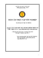 Cải cách thủ tục hành chính theo cơ chế một cửa tại UBND huyện thanh oai