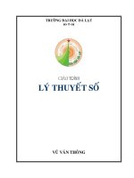 giáo trình lí thuyết số - vũ văn thông